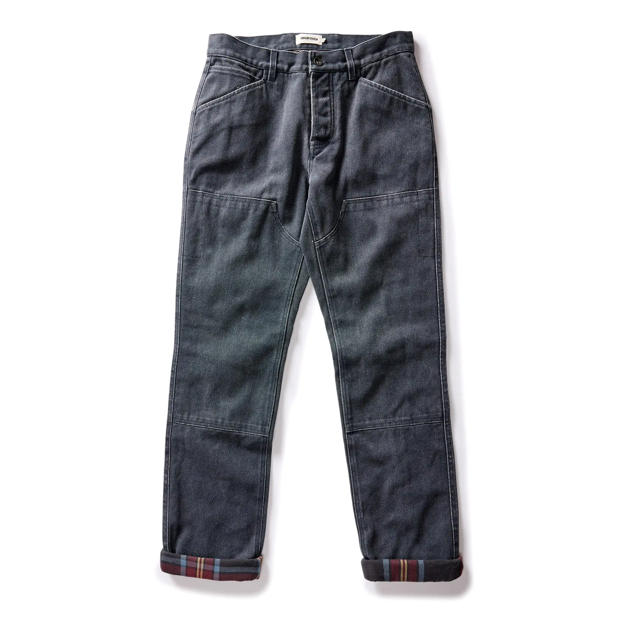 The Lined Chore Pant in Navy Chipped Canvas