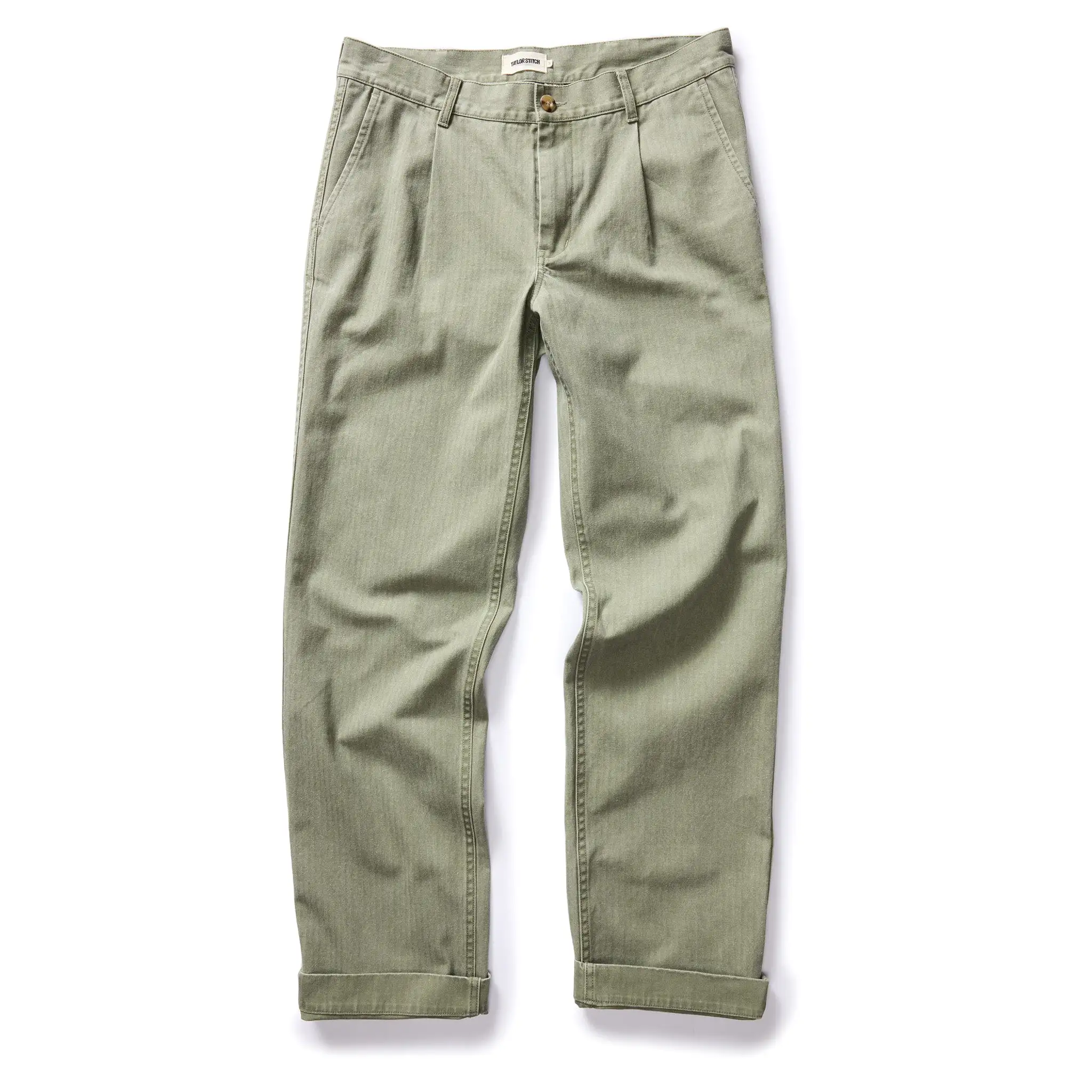 The Matlow Pant in Dried Sage Pigment Herringbone