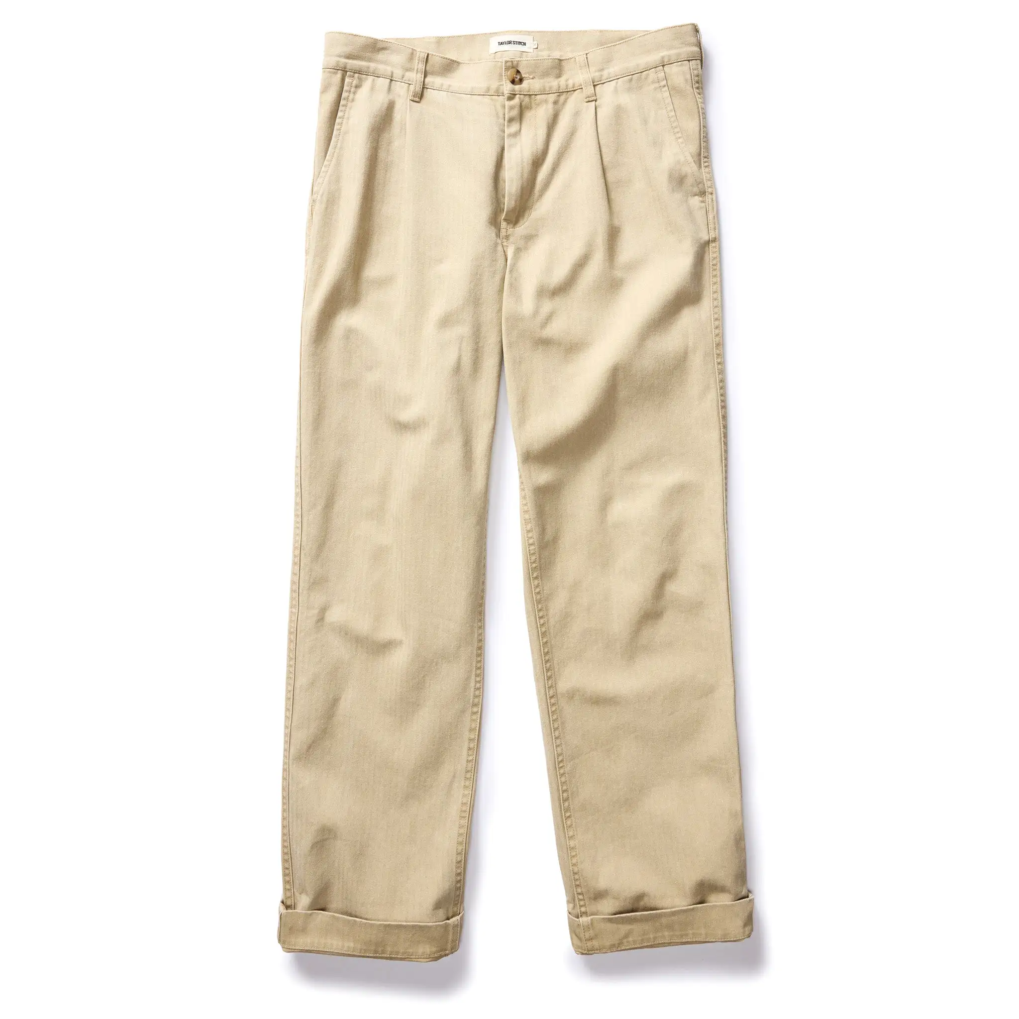 The Matlow Pant in Light Khaki Pigment Herringbone