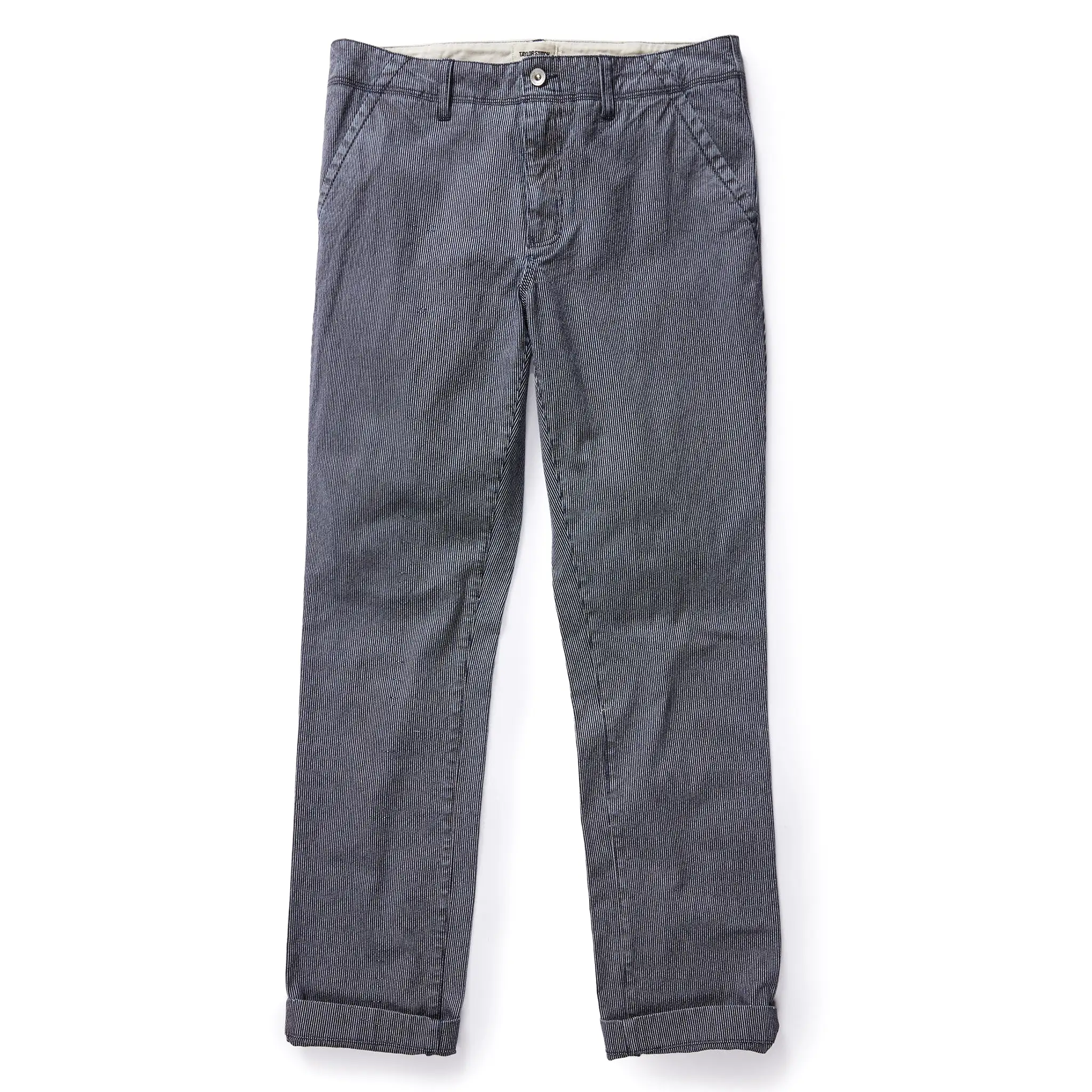 The Morse Pant in Washed Indigo Stripe