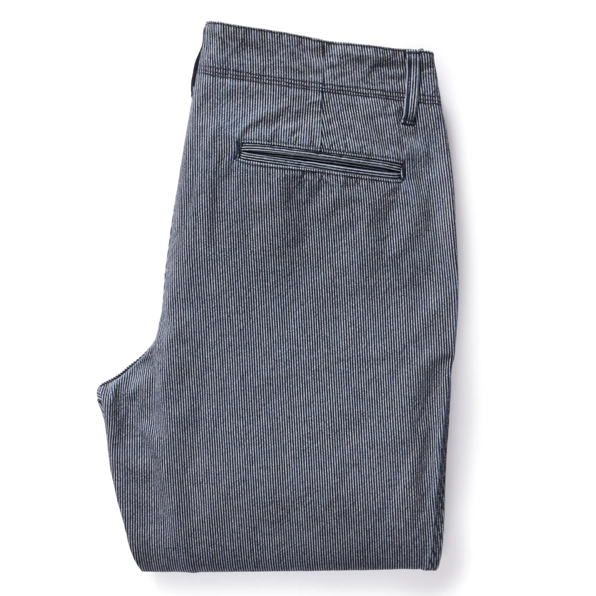 The Morse Pant in Washed Indigo Stripe