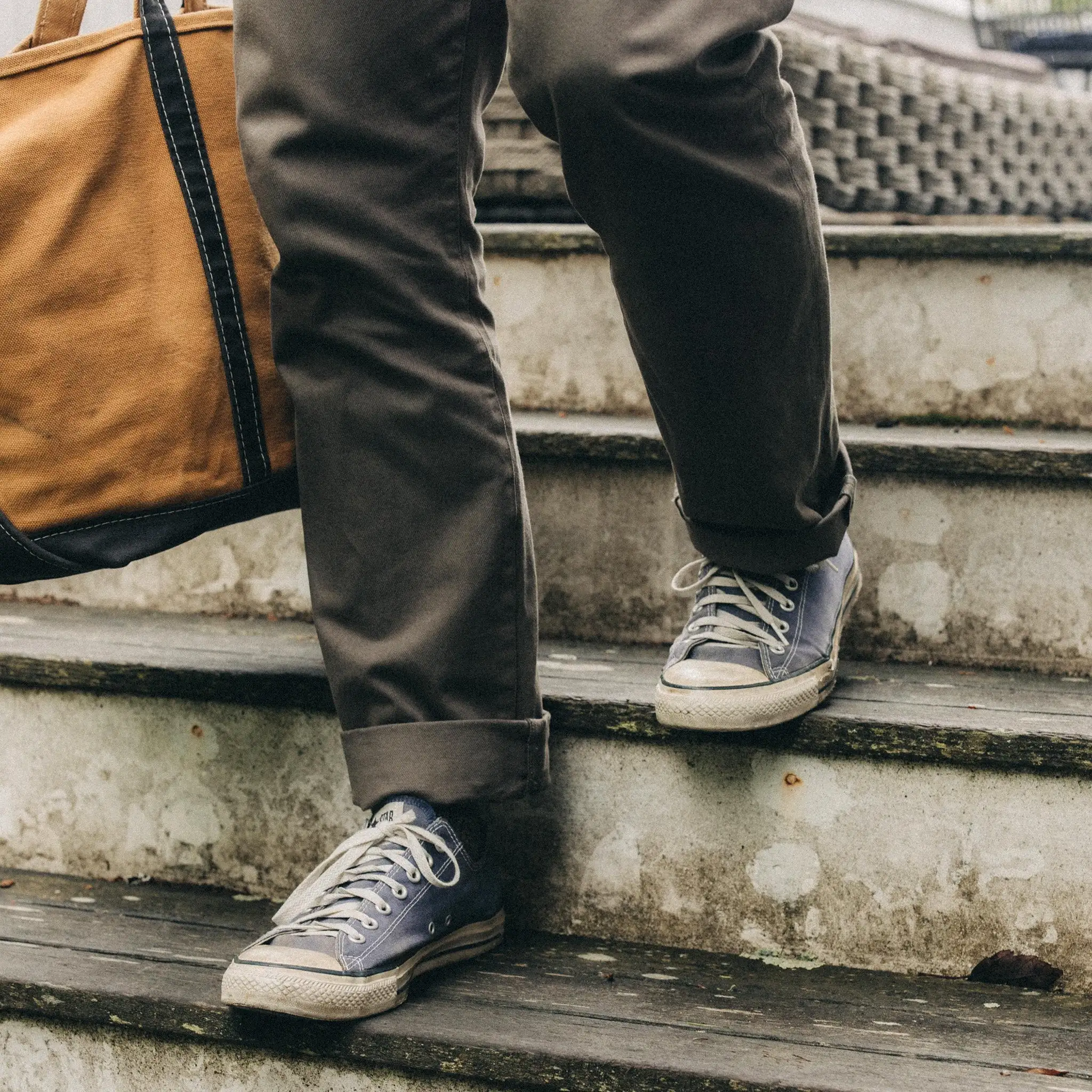 The Slim All Day Pant in Fatigue Olive Selvage Denim