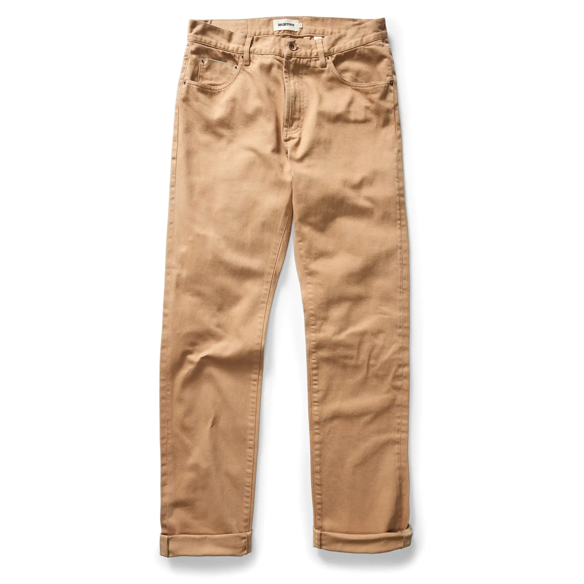 The Slim All Day Pant in Tobacco Selvage Denim