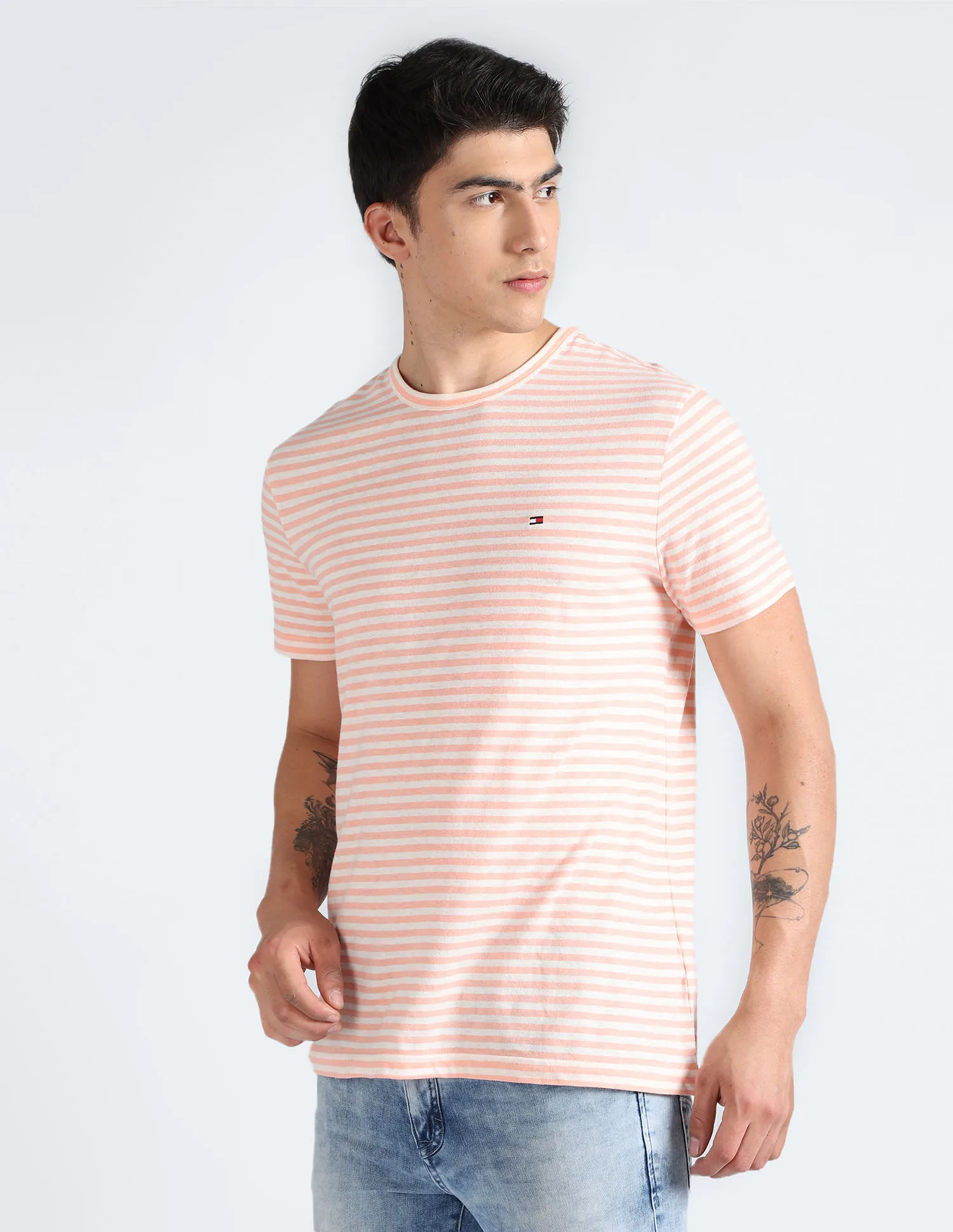 Tommy Hilfiger Cotton Linen Striped T-Shirt