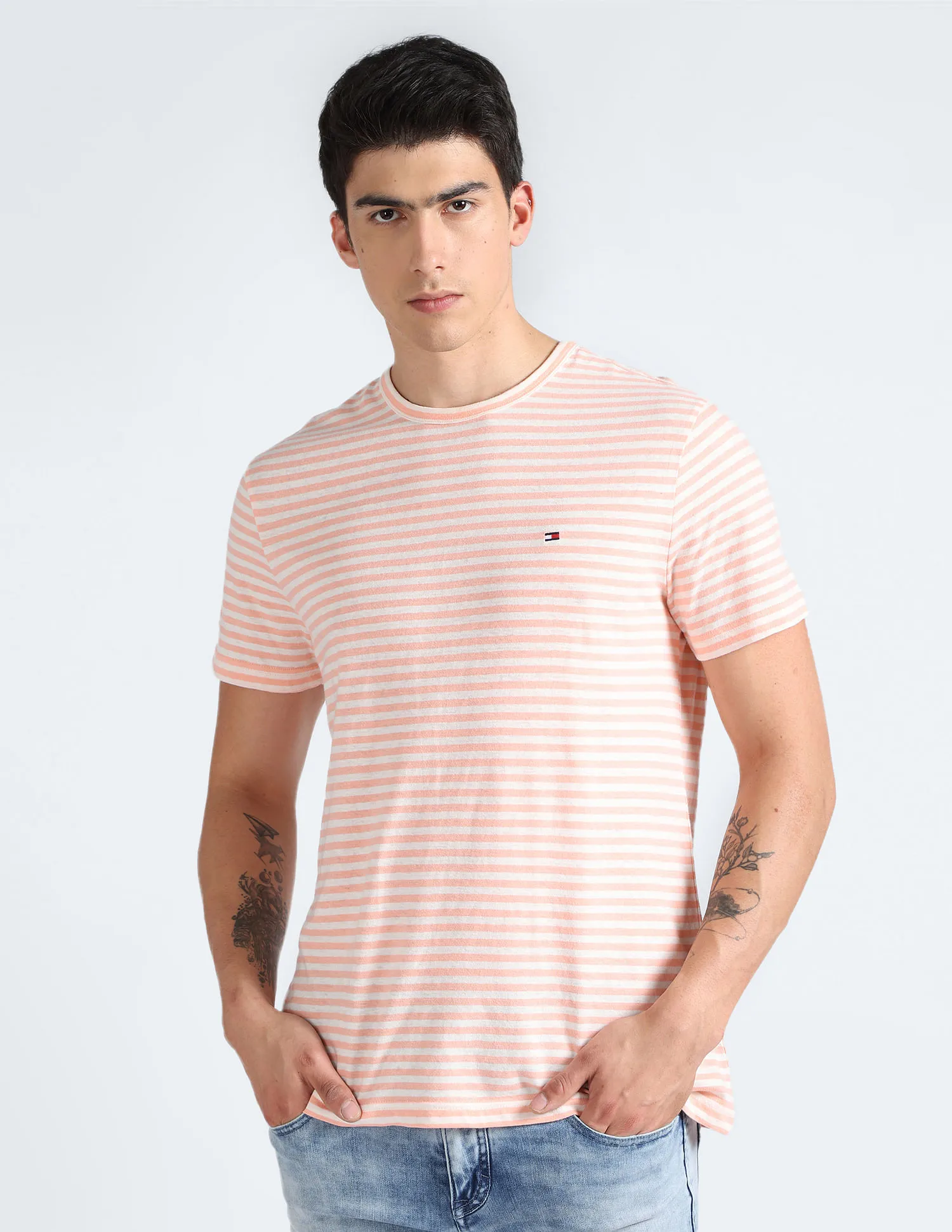 Tommy Hilfiger Cotton Linen Striped T-Shirt