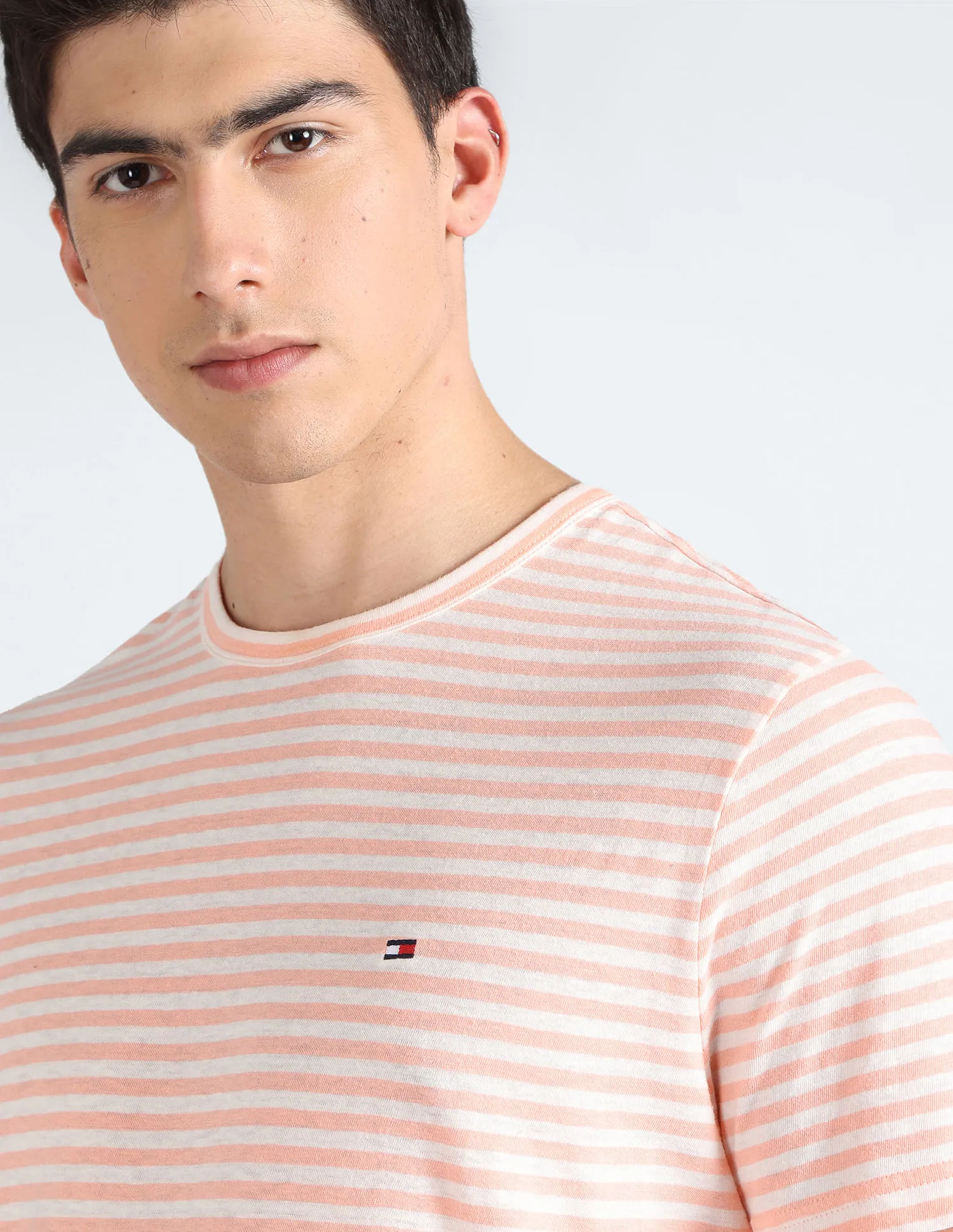 Tommy Hilfiger Cotton Linen Striped T-Shirt