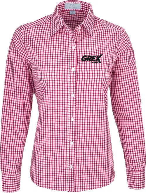 Vantage Ladies Easy-Care Gingham Check Shirt