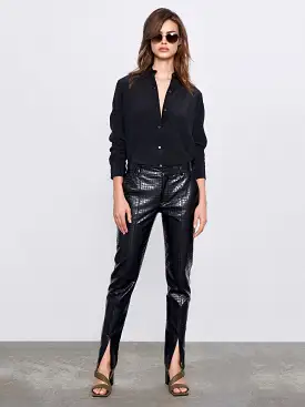 Vegan Leather Embossed Pant - The Bleeker