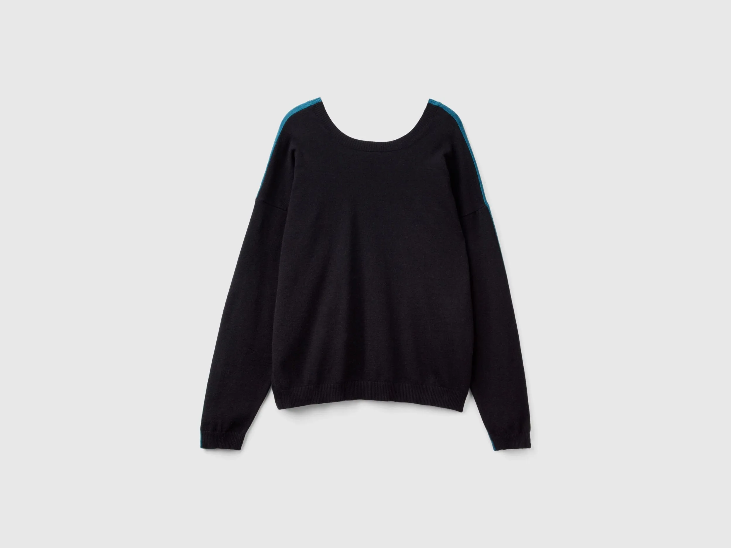 Viscose blend sweater - Black | Benetton