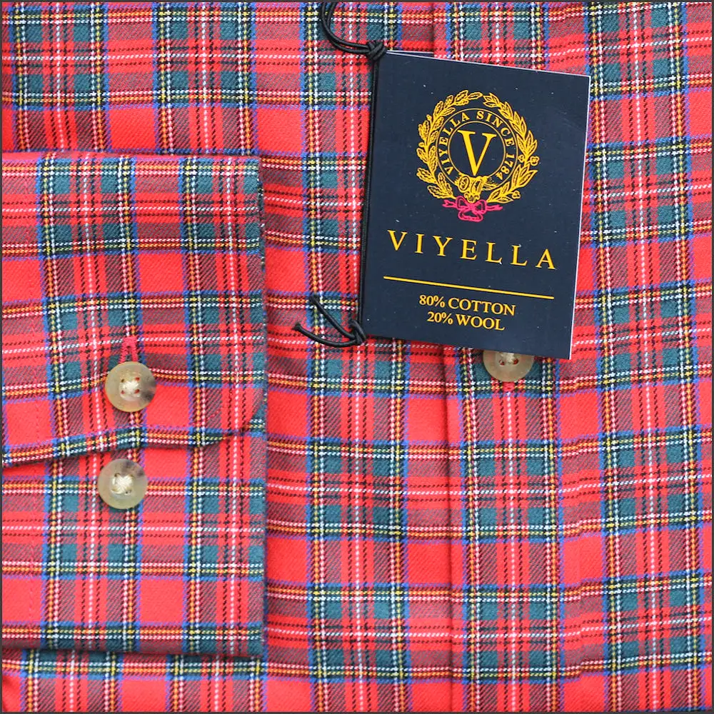 Viyella Royal Stewart Wool Blend Button Down Collar Shirt<>