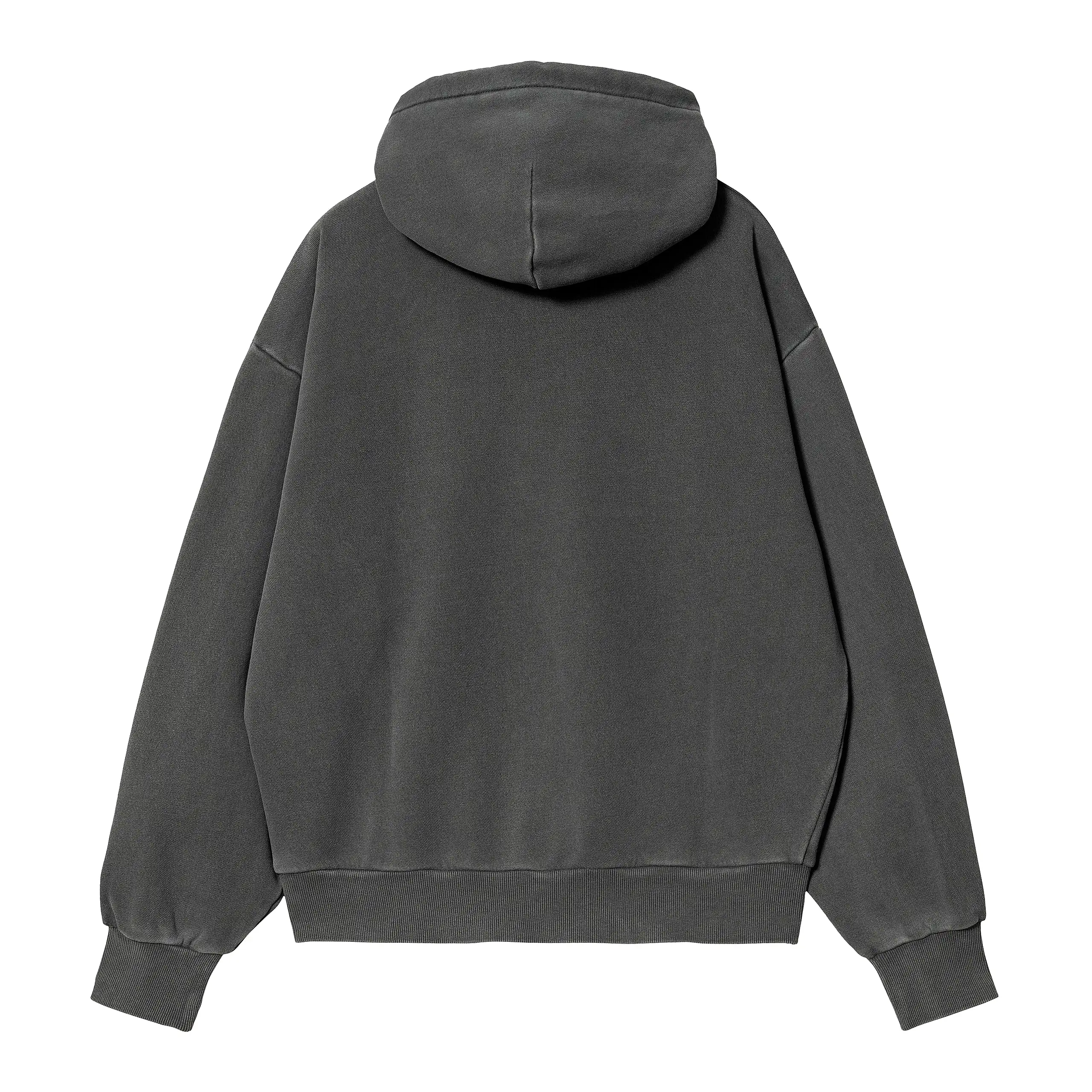 W' HOODED NELSON SWEAT CHARCOAL GARMENT DYED