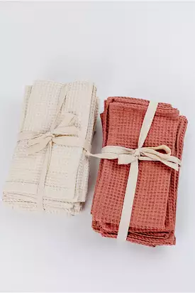 Waffle Linen Cotton Napkins - Set of 4