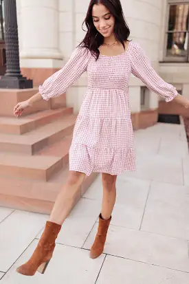 Willow Gingham Tiered Midi Dress