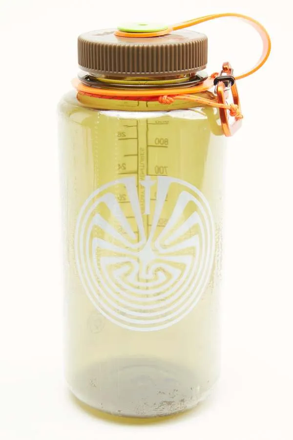 x Totem Brand Co. x Nalgene Totem in the Maze" 32 oz. Tritan Wide Mouth Bottle - Olive/Espresso-Pumpkin-Kiwi